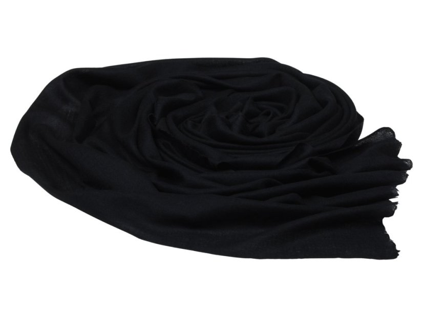 Kašmírská vlněná pašmína Self černá