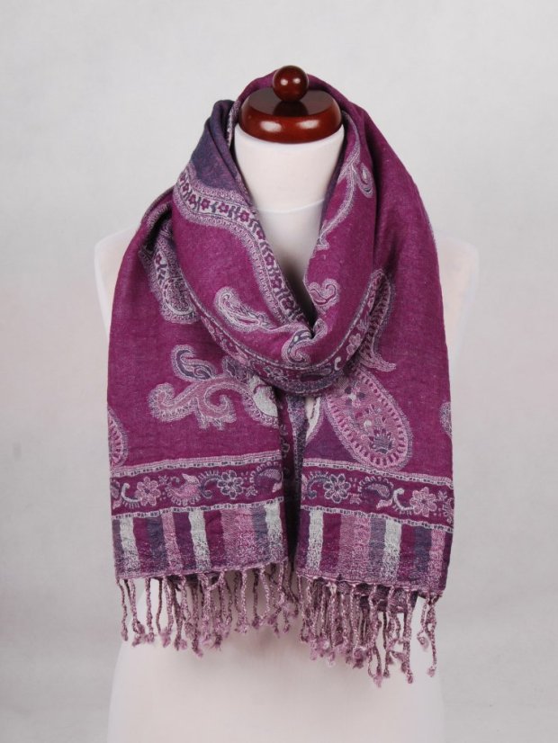 Schal aus Merinowolle lila