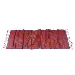 Hedvábná šála Super střední Tenzin červená se žlutou