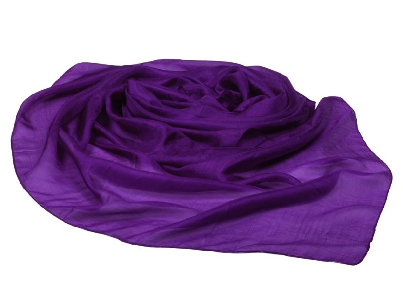 Seidenschal einfarbig dunkellila mit Blau-Stich
