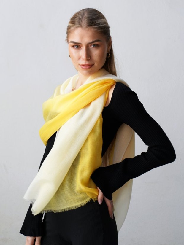 Ring-Pashmina exklusiv Ombre gelb