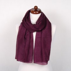 Hedvábná šála velká fialová s nádechem do hnědé