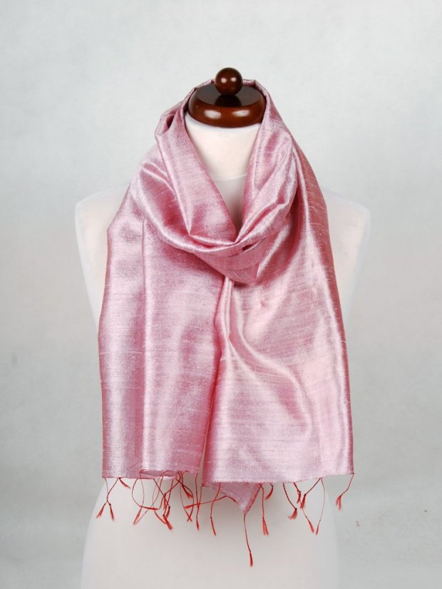 Schal aus Rohseide hellrosa