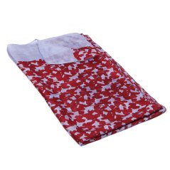 Hedvábná šála s potiskem bordó se světle šedomodrou