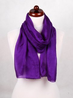 Hodvábny šál jednofarebný tmavofialový s nádychom do modrej
