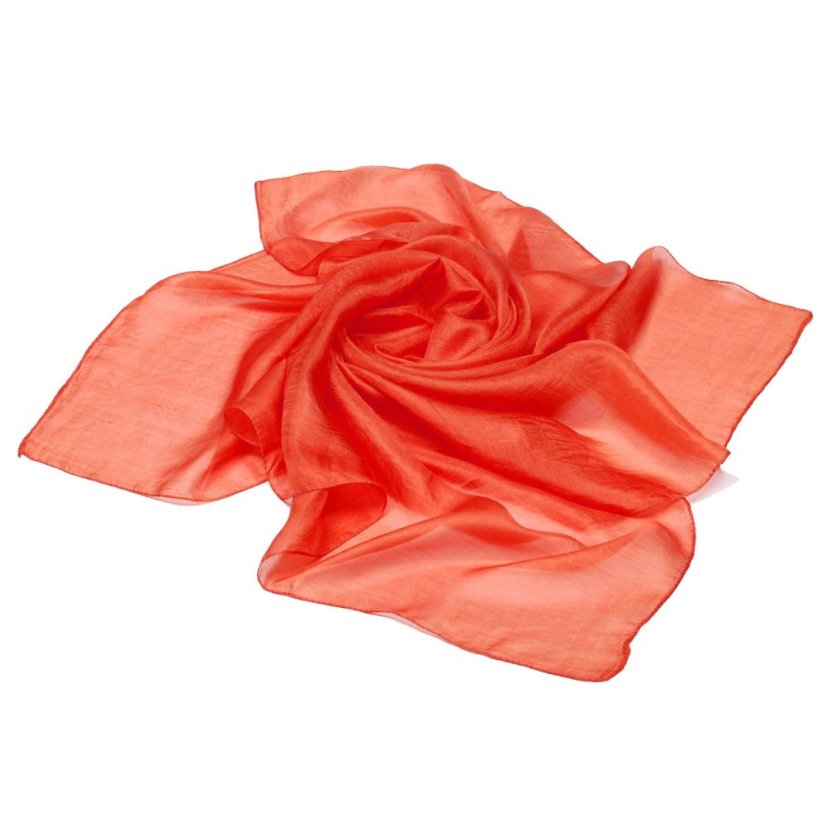 Hodvábna šatka jednofarebná tmavooranžová