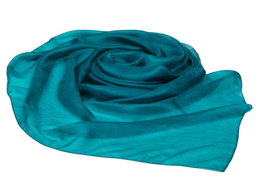 Hedvábná šála jednobarevná smaragdově zelená