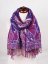 Šál z merino vlny s vyšívaním fialovo-modrý