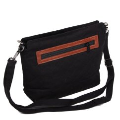 Tibetische Handtasche crossbody Tharpa Khorlo schwarz