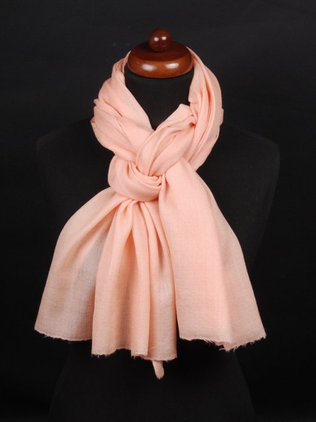 Kašmírska vlnená pašmína Self broskyňová