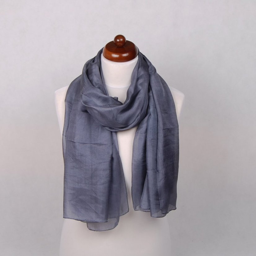 Seidenschal groß dunkelgrau