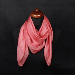 Hedvábný šátek jednobarevný růžový s béžovým nádechem