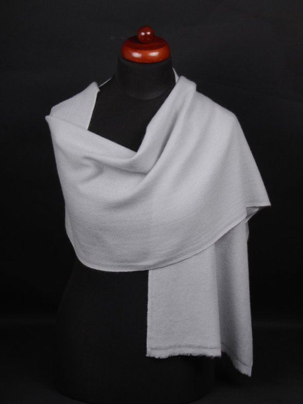 100% kašmírová šála exclusive úzká světle šedá