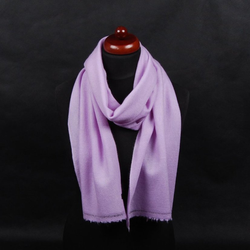 100% kašmírová šála exclusive úzká světle fialová