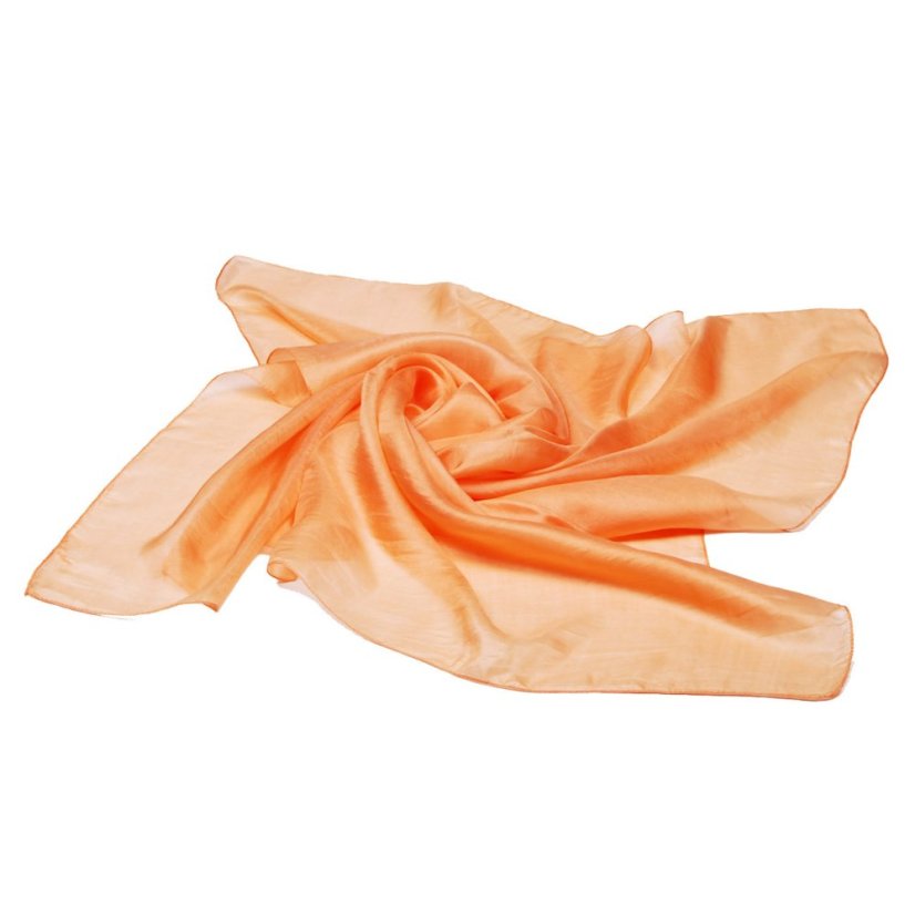 Hodvábna šatka jednofarebná svetlooranžová