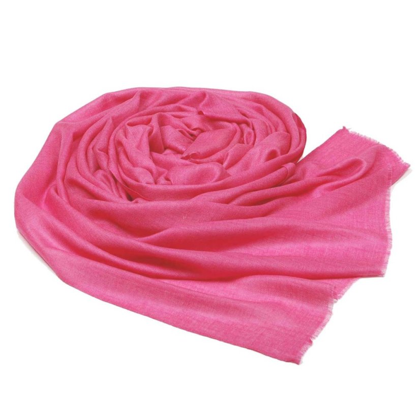 Pashmina-Wollschal Self dunkelrosa