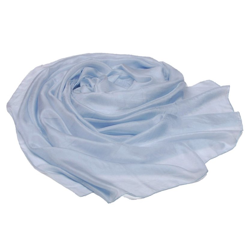 Hedvábná šála velká světle šedomodrá