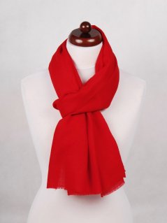 Kašmírska vlnená pašmína Self červená