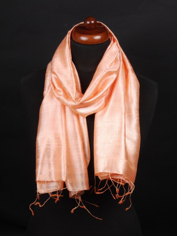 Schal aus Rohseide pfirsichfarben