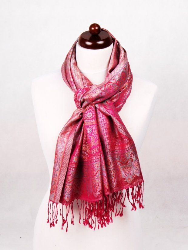 Seidenschal Super groß Drolma in Magenta