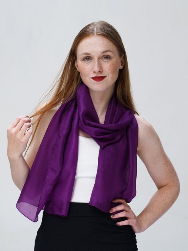 Seidenschal einfarbig dunkellila