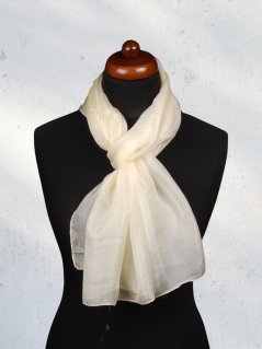 Hodvábny šál jednofarebný svetložltý