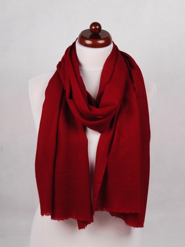 Pashmina-Wollschal Self dunkelrot