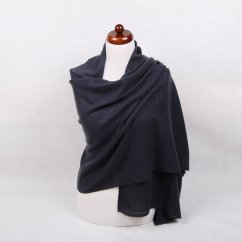 100% kašmírová šála velká tmavě šedá