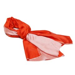 Šála z viskózy a hedvábí oboustranná tmavě oranžovo-bílá
