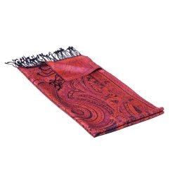 Hodvábny šál Super stredný tmavomodrý s ružovou