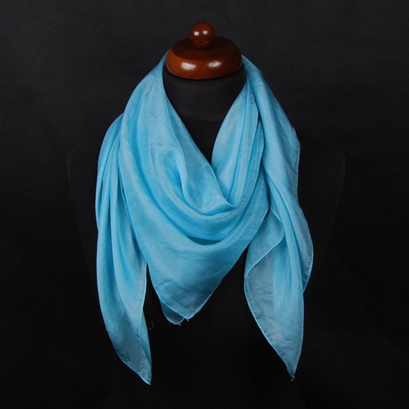 Hodvábna šatka jednofarebná akvamarínová