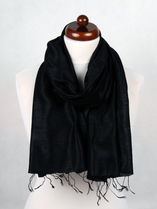 Schal aus Rohseide schwarz