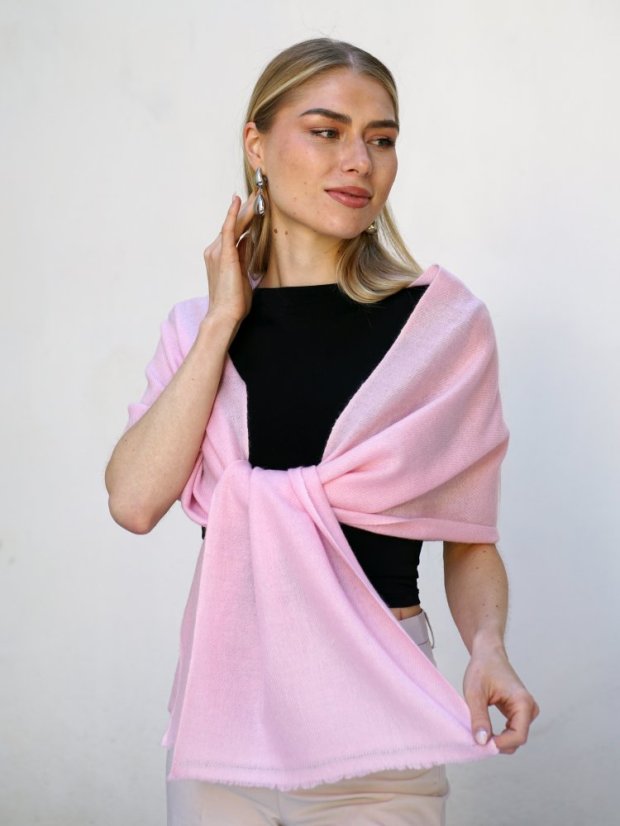 100% Kaschmirschal exklusiv schmal hellrosa