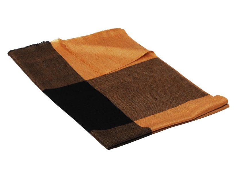 Kašmírská vlněná pašmína exclusive zlato-černá