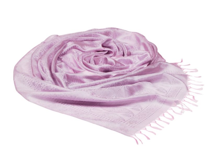 Seidenschal aus Varanasi hellrosa-hellgrau