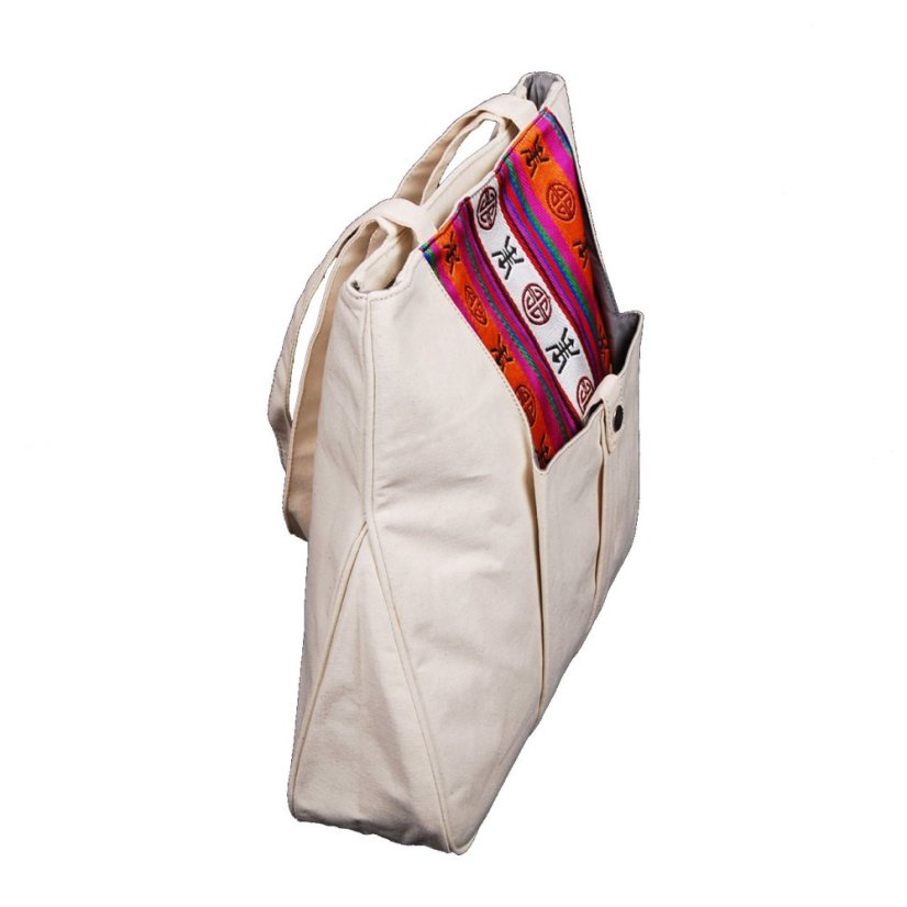 Tibetische Handtasche Tote Samye cremefarben