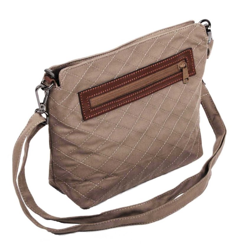 Tibetská kabelka crossbody Tharpa šedohnedá