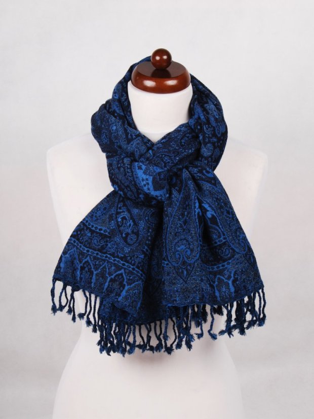 Schal aus Merinowolle blau