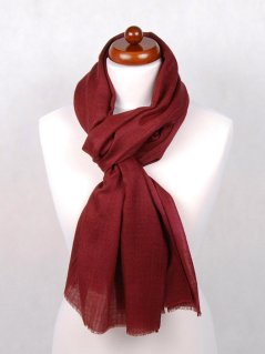 Kašmírská vlněná pašmína Self hnědočervená