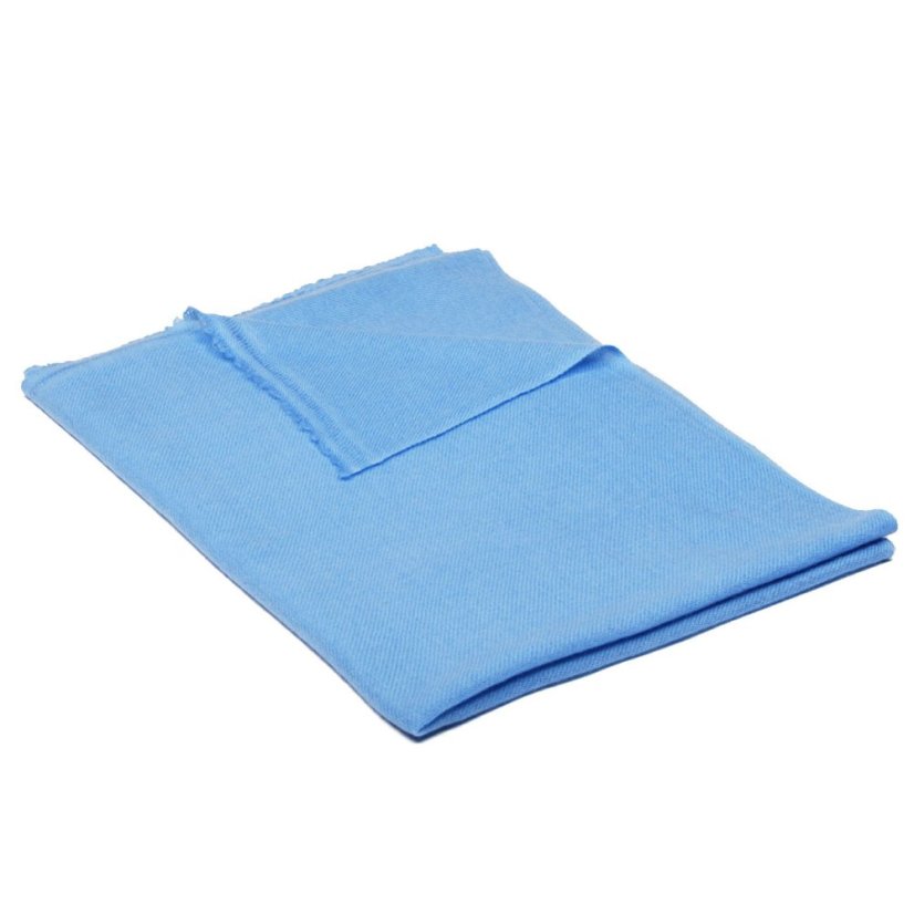 100% kašmírová šála velká světle modrá