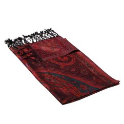 Hedvábná šála Super střední Tenzin černo-fialová