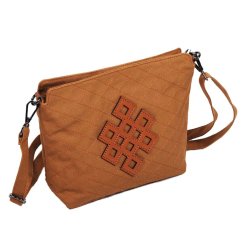 Tibetische Handtasche crossbody Tharpa braun