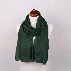 Hedvábná šála velká tmavě zelená