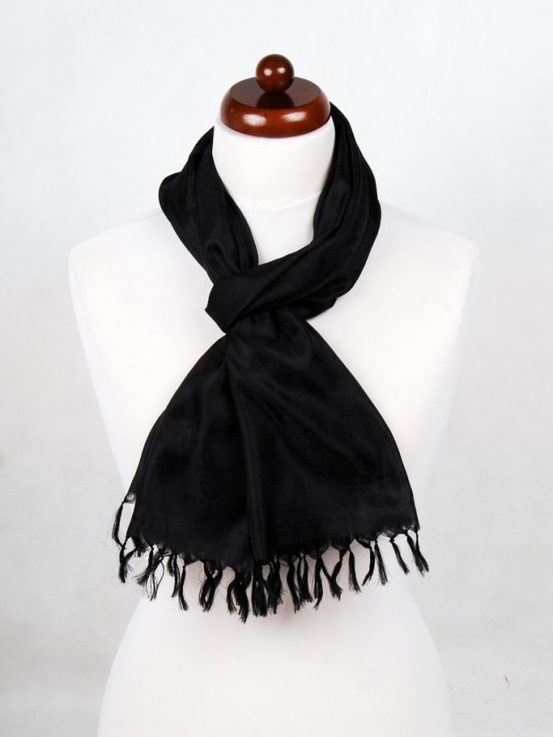 Hedvábná šála z Váránasí černá