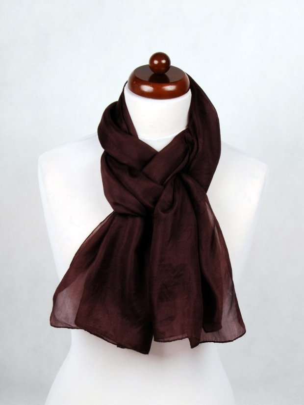 Seidenschal einfarbig dunkelbraun
