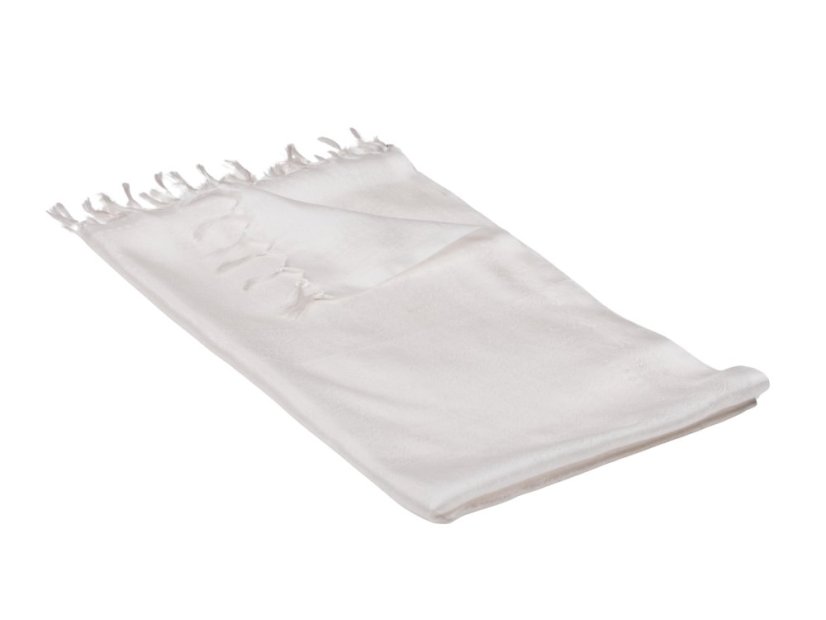 Hodvábny šál z Váránasí biely