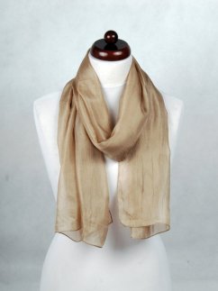 Hodvábny šál jednofarebný šedohnedý
