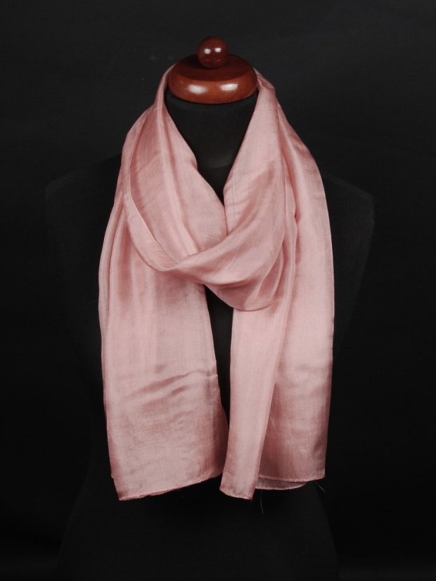 Hedvábná šála jednobarevná béžovorůžová