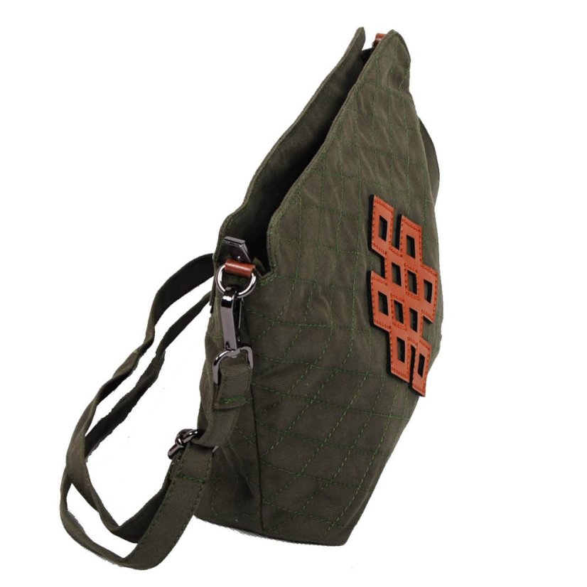 Tibetische Handtasche crossbody Tharpa dunkelgrün-grau