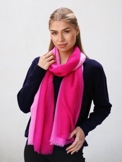 Prstýnková pašmína exclusive ombré tmavě růžová